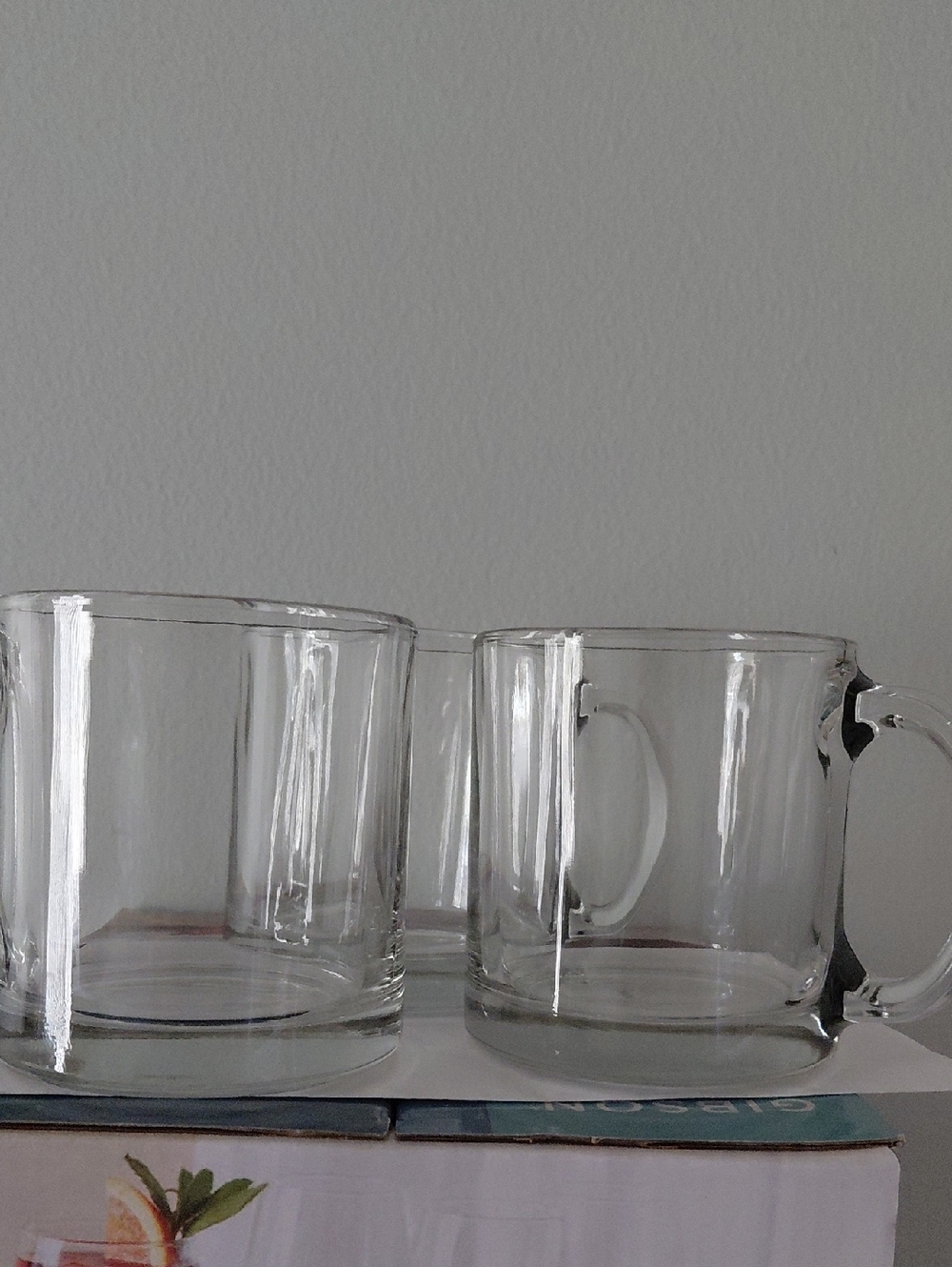 Libbey Robusta Clear Mugs Glass Coffee Mugs - Set of 3. Without The Box